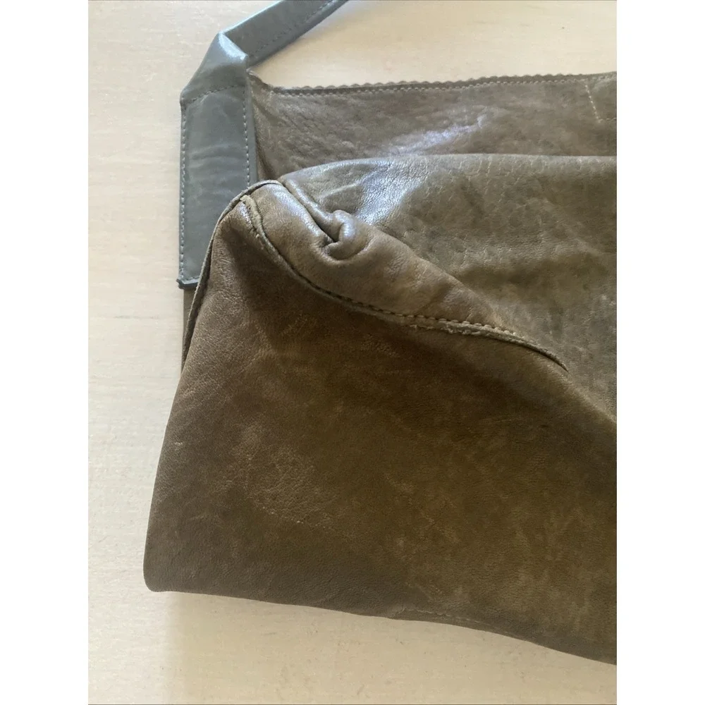 B May Leather Hobo Bag Slouchy‎ Greenish Brown Leather